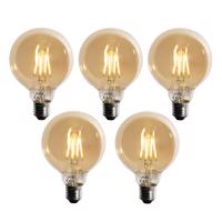 Sada 5 ks Stmievateľná LED žiarovka E27 G95 5W 450lm 2700K