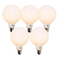 Sada 5 ks Stmievateľná LED žiarovka E27 opálové sklo G125 5W 450lm 2200K