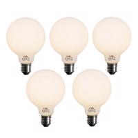 Sada 5 ks Stmievateľná LED žiarovka E27 opálové sklo G95 5W 450lm 2700K