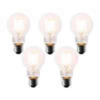 Sada 5 LED žiaroviek E27 A60 číre 6W 630lm 2200K
