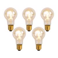 Sada 5 LED žiaroviek E27 so špirálovým vláknom A60 Goldline 2W 150lm 2200K
