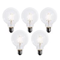 Sada 5 stmievateľných LED žiaroviek E27 G95 5W 450 lm 2700K