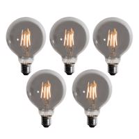 Sada 5 stmievateľných LED žiaroviek E27 s 3 stupňami dymu G95 4W 200 lm 1900K