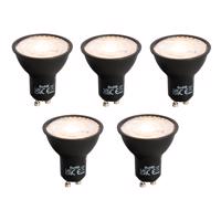 Sada 5 stmievateľných LED žiaroviek GU10 čiernych 6W 500lm 2700K