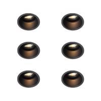 Sada 6 moderných zapustených bodových svetiel čierna nastaviteľná - Alloy