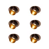 Sada 6 moderných zapustených bodových svetiel tmavý bronz okrúhle naklápacie - Installa