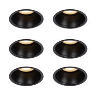 Sada 6 vstavaných bodových svetiel čiernych GU10 50 mm IP44 - Dept
