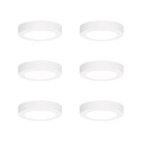 Sada 6 zapustených alebo povrchových bodových svetiel biela 14 cm vrátane LED 3-krokové stmievanie do tepla - Trans