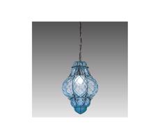 SIRU SIRU- Luster na reťazi CLASSIC 1xE27/60W/230V pr. 30 cm modrá/čierna benátske sklo