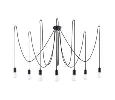 SL.0372 - Luster na lanku EDISON 7 7xE27/60W/230V pavúk čierna