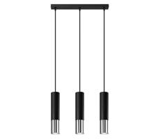 SL.0942 - Luster na lanku LOOPEZ 3xGU10/10W/230V čierna/chróm