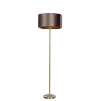 Stojacia lampa mosadz s velúrovým tienidlom hnedá 50 cm - Simplo