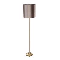 Stojacia lampa mosadzná so zamatovým tienidlom sivohnedá 50cm - Simplo