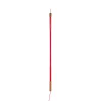 Stojacia LED lampa Linea s drevom, červená