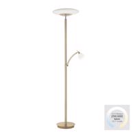 Stojacia LED lampa Troja na čítanie stmieva, zlatá