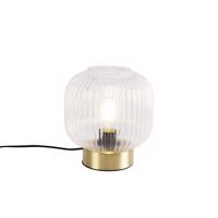 Stolná lampa Art Deco mosadz s sklom - Karel