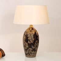 Stolná lampa Toulouse okrúhla, výška 65 cm, čierna