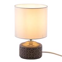Stolová lampa Jon s keramickým podstavcom, sivá