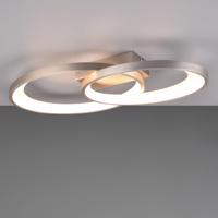 Stropné LED svetlo Malaga s 2 kruhmi niklová matná