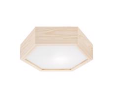 Stropné svietidlo HEX NATURAL 1xE27/60W/230V pr. 32 cm borovica