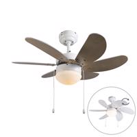 Stropný ventilátor biely s drevom - Fresh 3