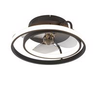 Stropný ventilátor čierny vrátane LED s diaľkovým ovládaním - Kees