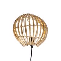 Vidiecka nástenná lampa bambusová polkruhová - Canna