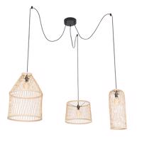 Vidiecka vonkajšia závesná lampa ratanová 3-svetlá - Calamus