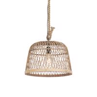 Vidiecka závesná lampa lano s ratanom - Calamus
