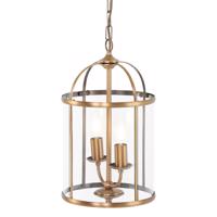 Vintage hanglamp brons met helder glas 2-lichts - Pimpernel