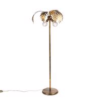 Vintage stojaca lampa zlatá 2-svetlá - Botanica