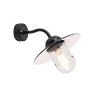 Vonkajšia nástenná lampa čierna so sklom IP44 - Mníchov