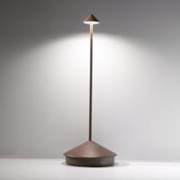 Zafferano Pina 3K dobíjacia stolová lampa IP54 corten
