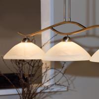 Závesná lampa Capri 3-pl. krémová/bronz