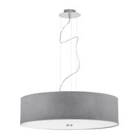 Závesná lampa Viviane textilné tienidlo, sivá