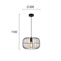 Závesná lampa Zenith v tvare klietky, čierna